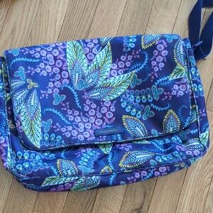 Vera Bradley Purple and Blue Floral Laptop Bag